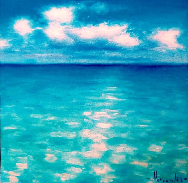 Painting titled "la playa" by Hernandiz, Original Artwork