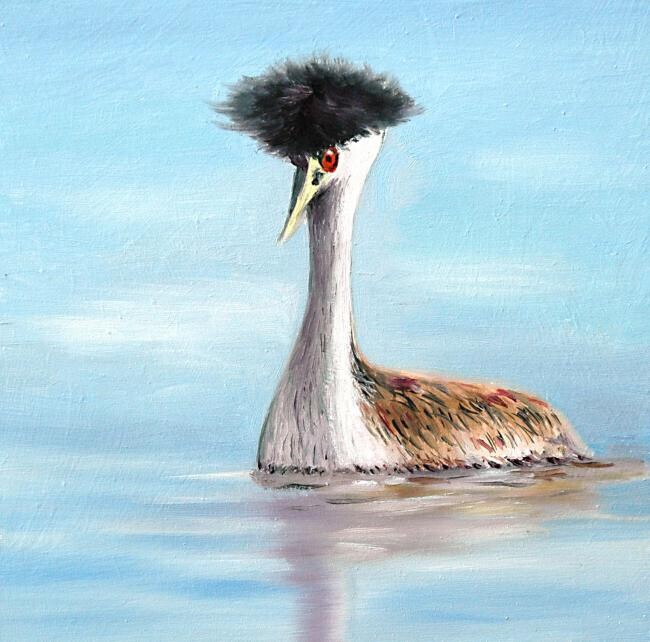 Pintura titulada "cisne con pelo" por Hernandiz, Obra de arte original