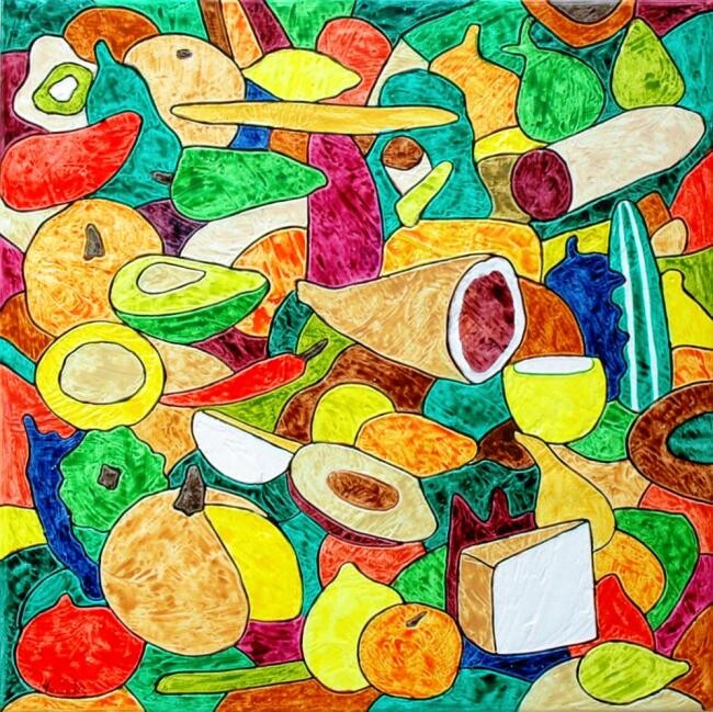 Pintura titulada "food" por Hernandiz, Obra de arte original