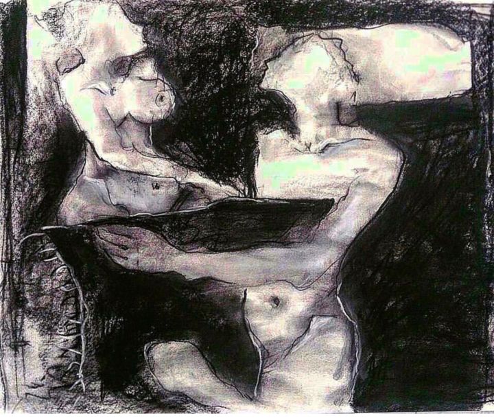 Drawing titled "Instinct Protection" by Hêro Aryana, Original Art,