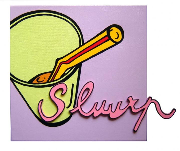 Schilderij getiteld "Sluurp" door Marjorie Herrero, Origineel Kunstwerk, Olie