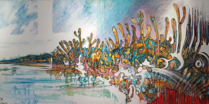 Peinture intitulée "Uyuni 1" par Hervé Fayolle, Œuvre d'art originale, Acrylique