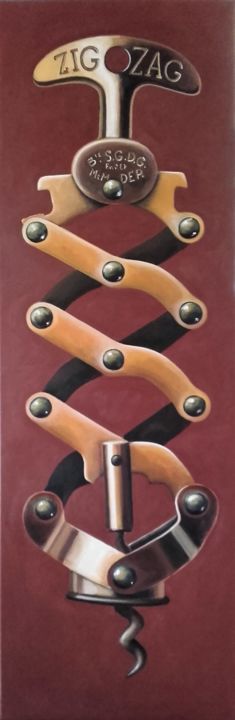 Painting titled "ZIGZAG déplié" by Herve Fleury (RV), Original Artwork, Acrylic