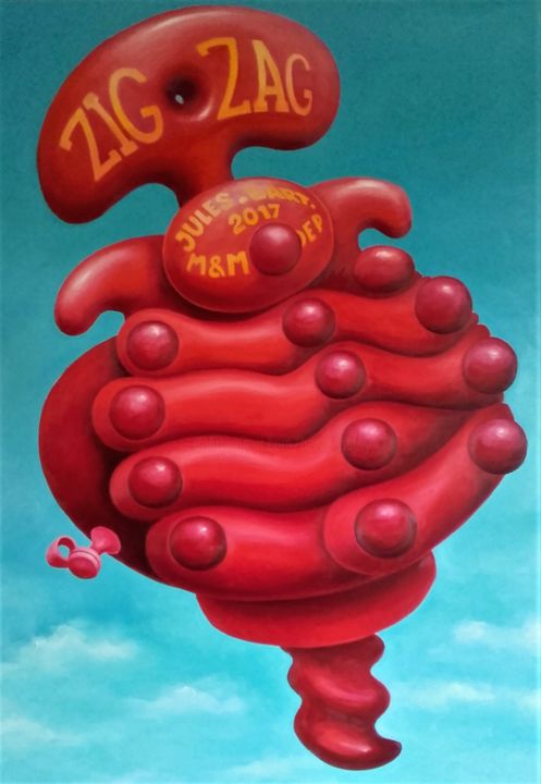 ""The flying corkscr…" başlıklı Tablo Herve Fleury (RV) tarafından, Orijinal sanat, Petrol