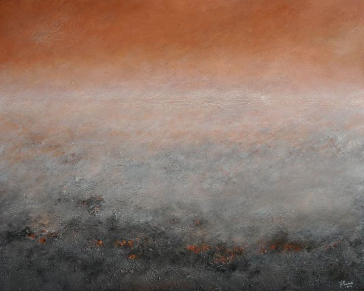 Painting titled "Brumes à l'aurore" by Hervé Gaudart, Original Art,