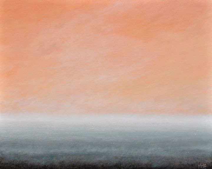Painting titled "Brume matinale" by Hervé Gaudart, Original Art,