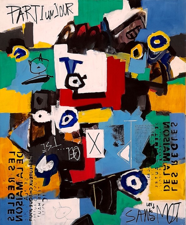 Картина под названием "Parti un jour sans…" - Herve Jonas, Подлинное произведение искусства, Акрил