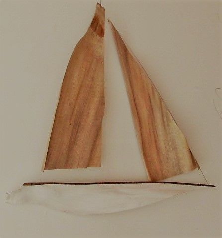 Sculpture titled "un sloop" by Hervé Poirier, Original Artwork, Wood
