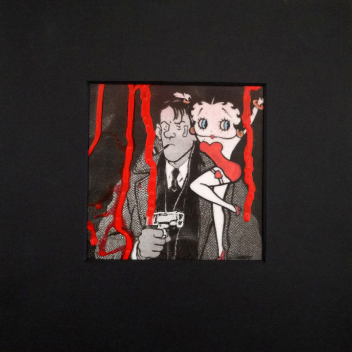 Collages intitulée "Betty et Nestor" par Hervé Loiseau, Œuvre d'art originale, Marqueur Monté sur Carton
