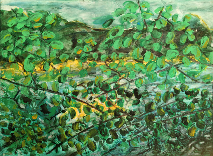 Peinture intitulée "Robinier faux acacia" par Hervé Loiseau, Œuvre d'art originale, Acrylique