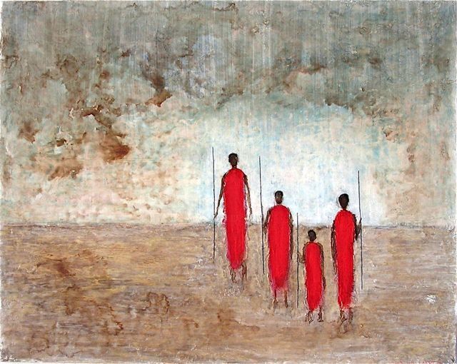 Painting titled "Massaï" by Hervé Wallaert, Original Artwork