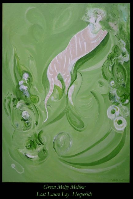 Peinture intitulée "Green Melly Mellow" par Nykky Hesperide, Œuvre d'art originale