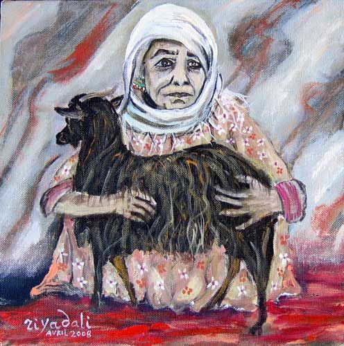 Painting titled "La paysanne" by Ziyadali Heydari, Original Artwork