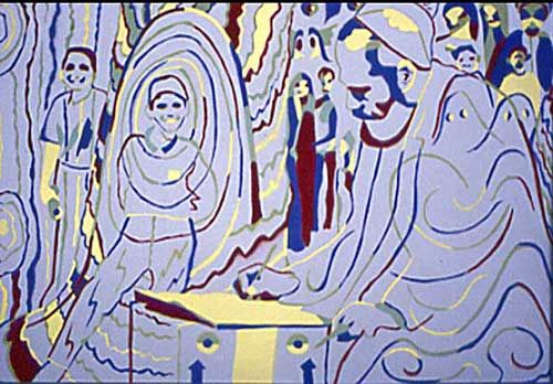 Peinture intitulée "Écrivain public" par Ziyadali Heydari, Œuvre d'art originale,