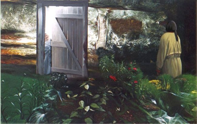 Malerei mit dem Titel "Die Begegnung.  Lei…" von Peter Heydeck, Original-Kunstwerk