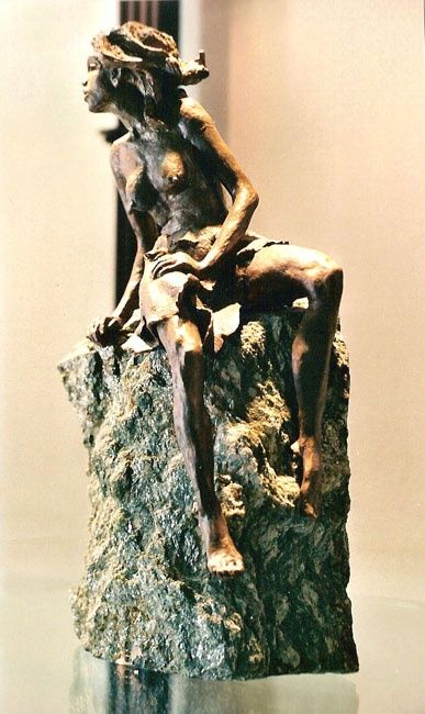 Sculpture intitulée "Die Jägerin. Kerami…" par Peter Heydeck, Œuvre d'art originale