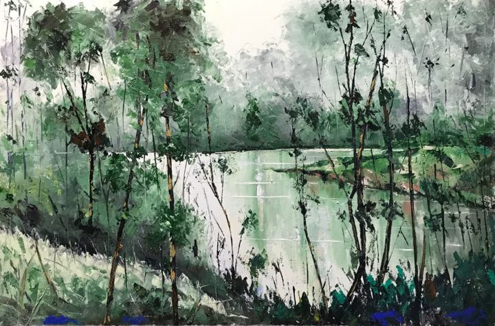 Pintura intitulada "Felicidade" por Breno Ferreira, Obras de arte originais, Óleo Montado em Maca de lona