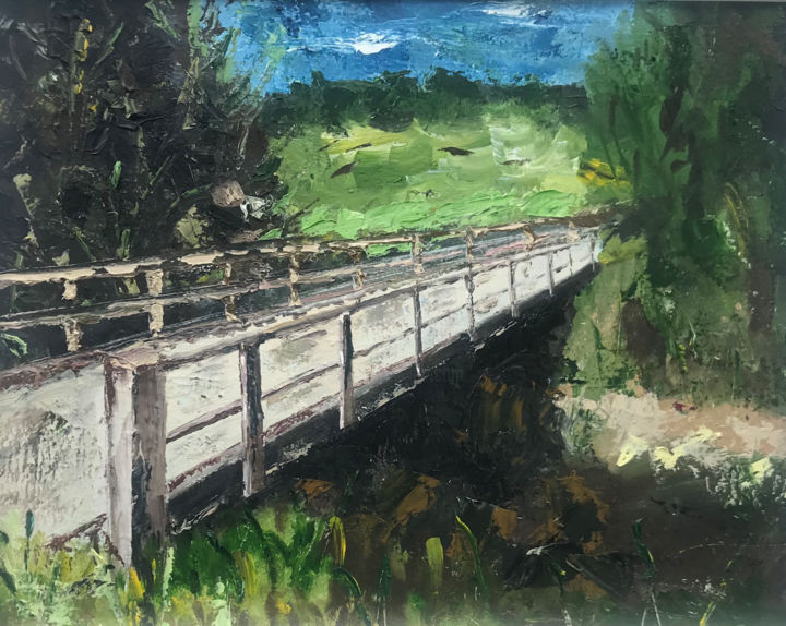 Pintura intitulada "Ponte Estreita" por Breno Ferreira, Obras de arte originais, Óleo Montado em Maca de lona