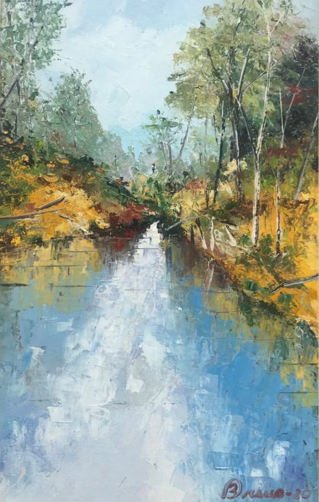 Pintura intitulada "Rio Manso" por Breno Ferreira, Obras de arte originais, Óleo Montado em Maca de lona
