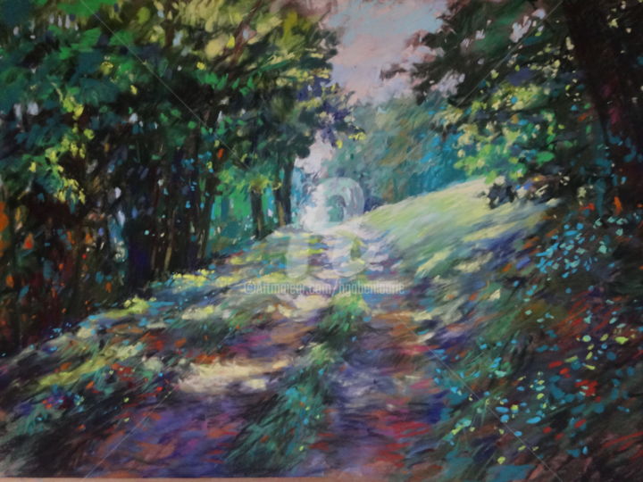 Peinture intitulée "chemin de la vallée" par Helene Gaben Laurié, Œuvre d'art originale