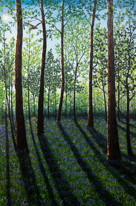 Malerei mit dem Titel "Evening Shades of S…" von Hazel Thomson, Original-Kunstwerk, Öl Auf Keilrahmen aus Holz montiert