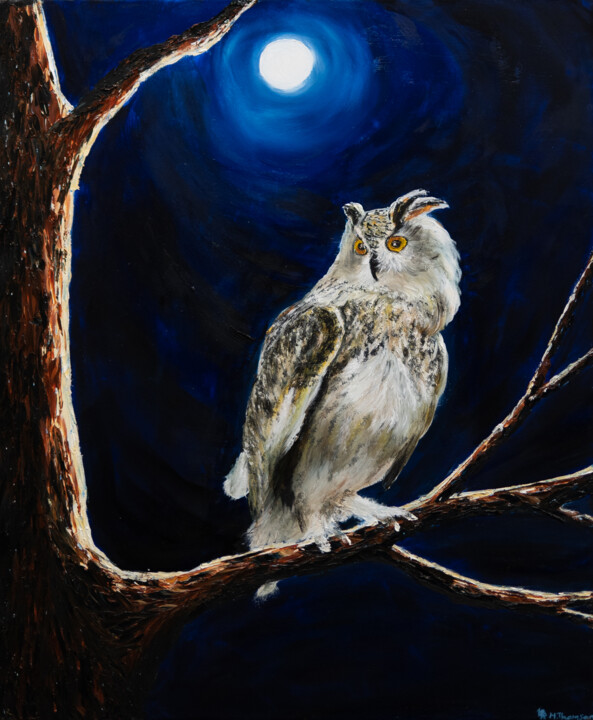 Malerei mit dem Titel "The Night Watch" von Hazel Thomson, Original-Kunstwerk, Öl Auf Keilrahmen aus Holz montiert