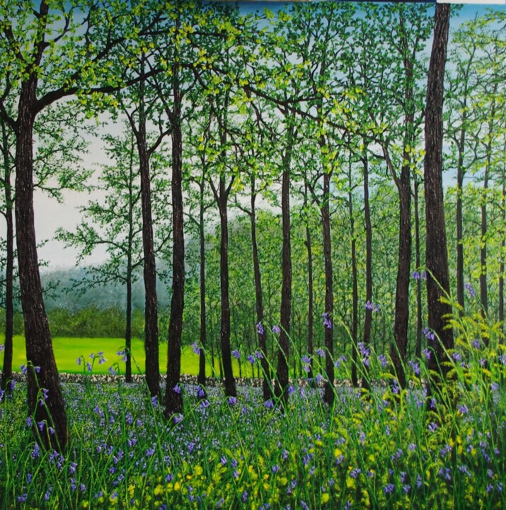 Painting titled "Springtime in the W…" by Hazel Thomson, Original Artwork, Oil Mounted on Wood Stretcher frame