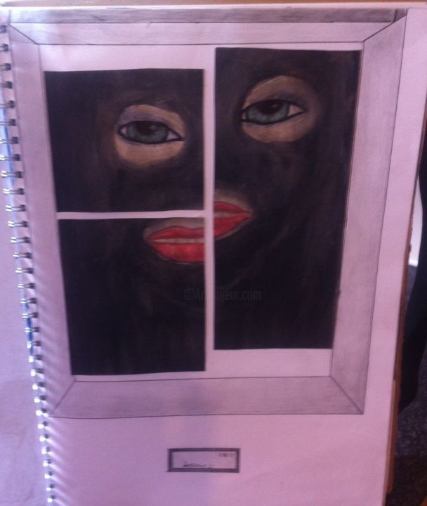 Painting titled "who" by Lallene, Original Art, Ink