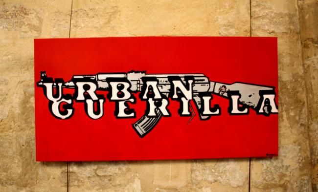 Painting titled "URBAN GUERILLA by H…" by Hicksail, Original Artwork