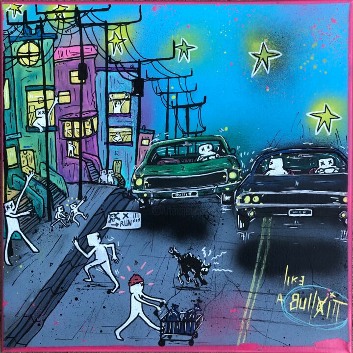 Peinture intitulée "Like a bullitt" par Hico, Œuvre d'art originale, Bombe aérosol