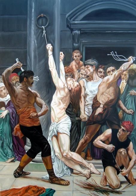 Painting titled "The Flagellation of…" by Hidemi, Original Artwork
