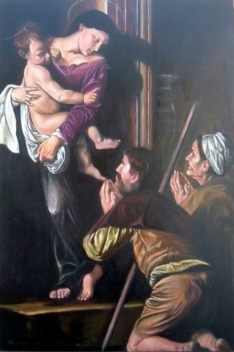 Pintura intitulada "Madonna di Loreto a…" por Hidemi, Obras de arte originais