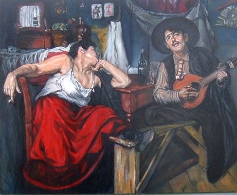 Painting titled "Fado After Jose Mal…" by Hidemi, Original Artwork