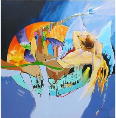 Pintura titulada "Sueños d la Razon" por Oswaldo Higuchi Onaka, Obra de arte original