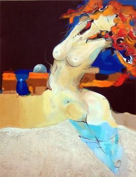 Pintura titulada "Asunción a Venus" por Oswaldo Higuchi Onaka, Obra de arte original
