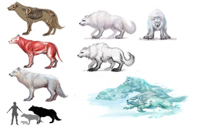 Digital Arts titled "Snow wolf" by Hexiaowei, Original Artwork