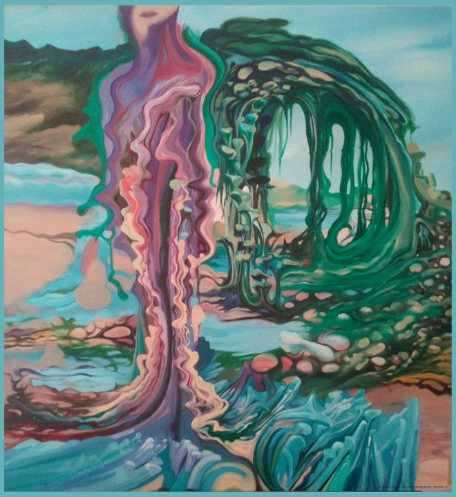 Peinture intitulée "Avec Nature Mélangée" par Hilda Garman, Œuvre d'art originale, Huile