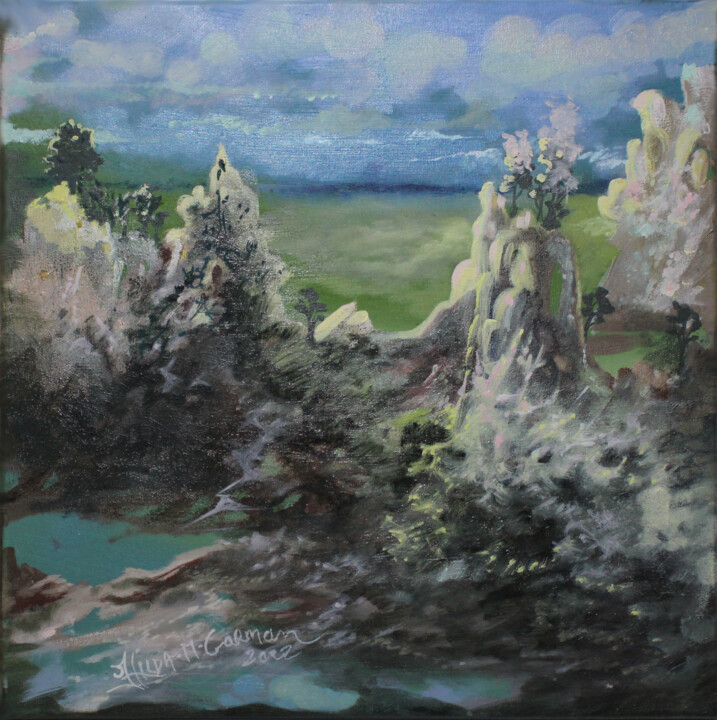 Peinture intitulée "Petite Montagnes d'…" par Hilda Garman, Œuvre d'art originale, Huile Monté sur Châssis en bois