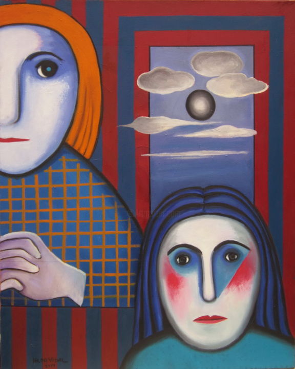 Pintura titulada "Yo veo el Rostro  N…" por Hilda Vidal, Obra de arte original, Oleo