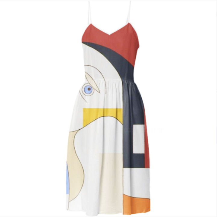 纺织艺术 标题为“Summer dress Anonym…” 由Hildegarde Handsaeme, 原创艺术品, 事物