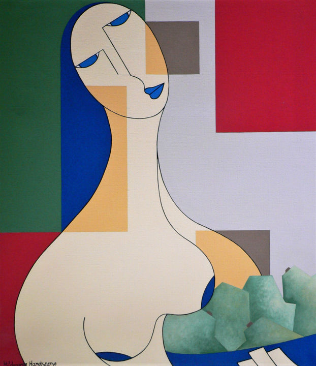 Peinture intitulée "La récolte des poir…" par Hildegarde Handsaeme, Œuvre d'art originale, Acrylique