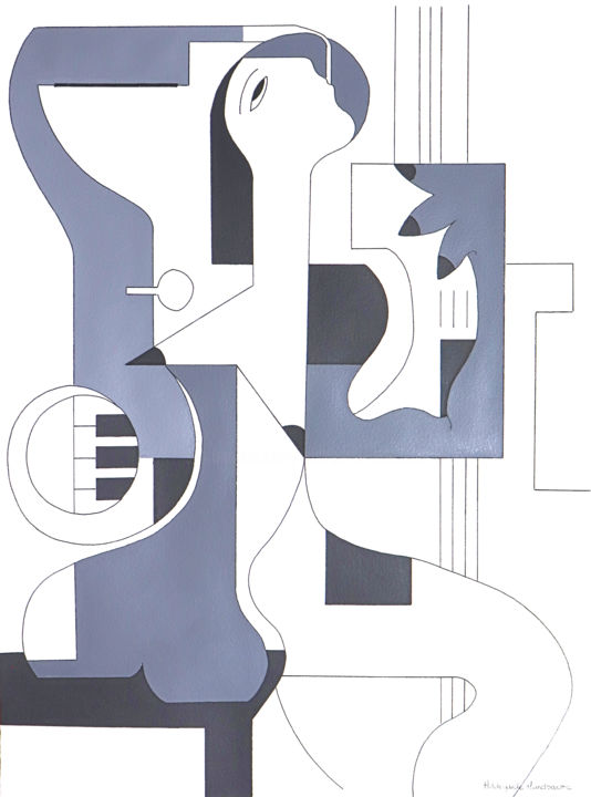 Schilderij getiteld "Composition Musicale" door Hildegarde Handsaeme, Origineel Kunstwerk, Acryl