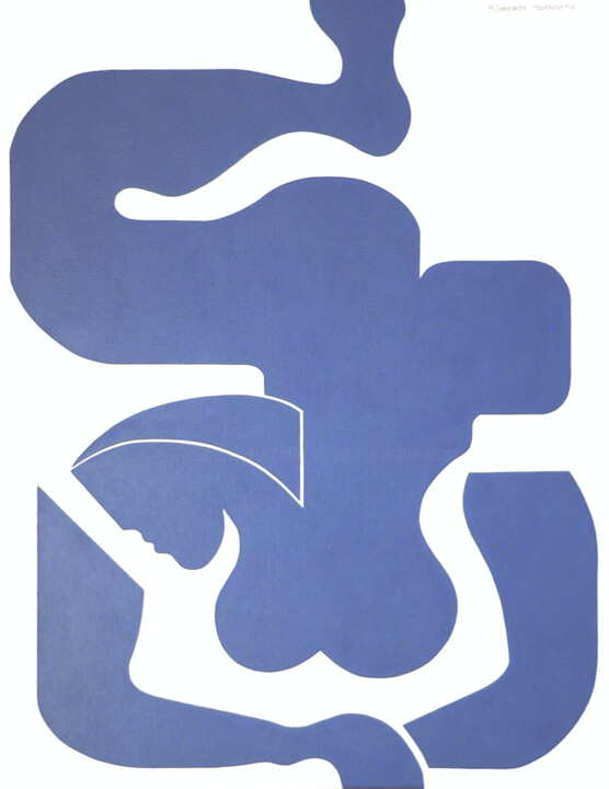 Malerei mit dem Titel "Blue Sensation" von Hildegarde Handsaeme, Original-Kunstwerk, Acryl Auf Aluminium montiert