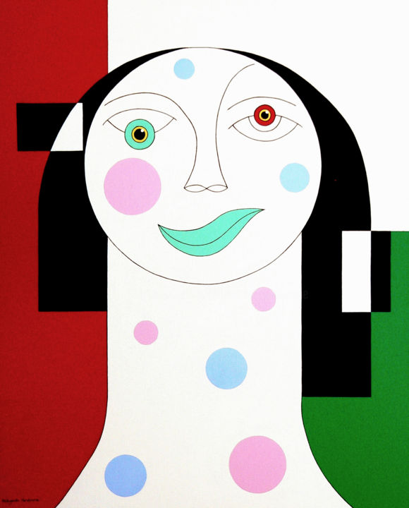 Peinture intitulée "Tristesse" par Hildegarde Handsaeme, Œuvre d'art originale, Acrylique Monté sur Aluminium