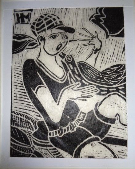 Printmaking titled "La Bicylette." by Hilary Mullany, Original Artwork