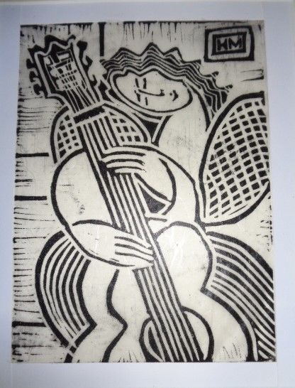 Отпечатки и Гравюры под названием "The Cellist." - Hilary Mullany, Подлинное произведение искусства