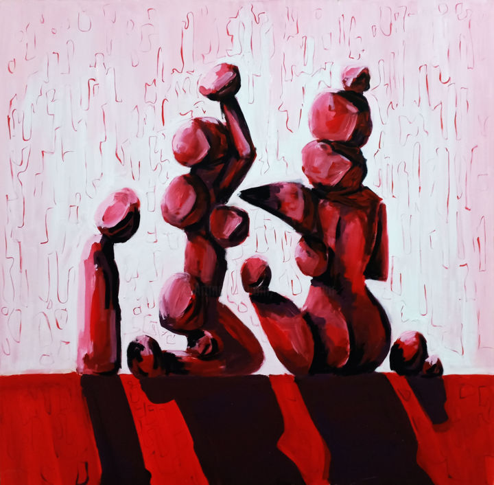 Malerei mit dem Titel "Supplication" von Hind Lazaar, Original-Kunstwerk, Acryl
