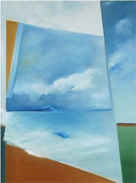 Entre cielos - Painting, 60x80 cm ©2009 by María Del Carmen Cruciani -
Abstract Art, Metafisico paisaje geometrico abstracto