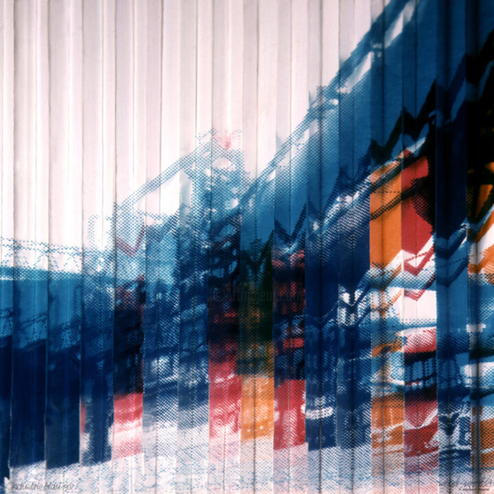 Colagens intitulada "53 Industrie blau" por Hipplers-Eberart, Obras de arte originais, Fotografia de filme