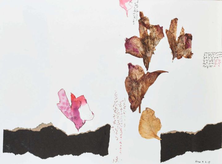Kolaże zatytułowany „Falling Leaves 047…” autorstwa Hiran Mitra, Oryginalna praca